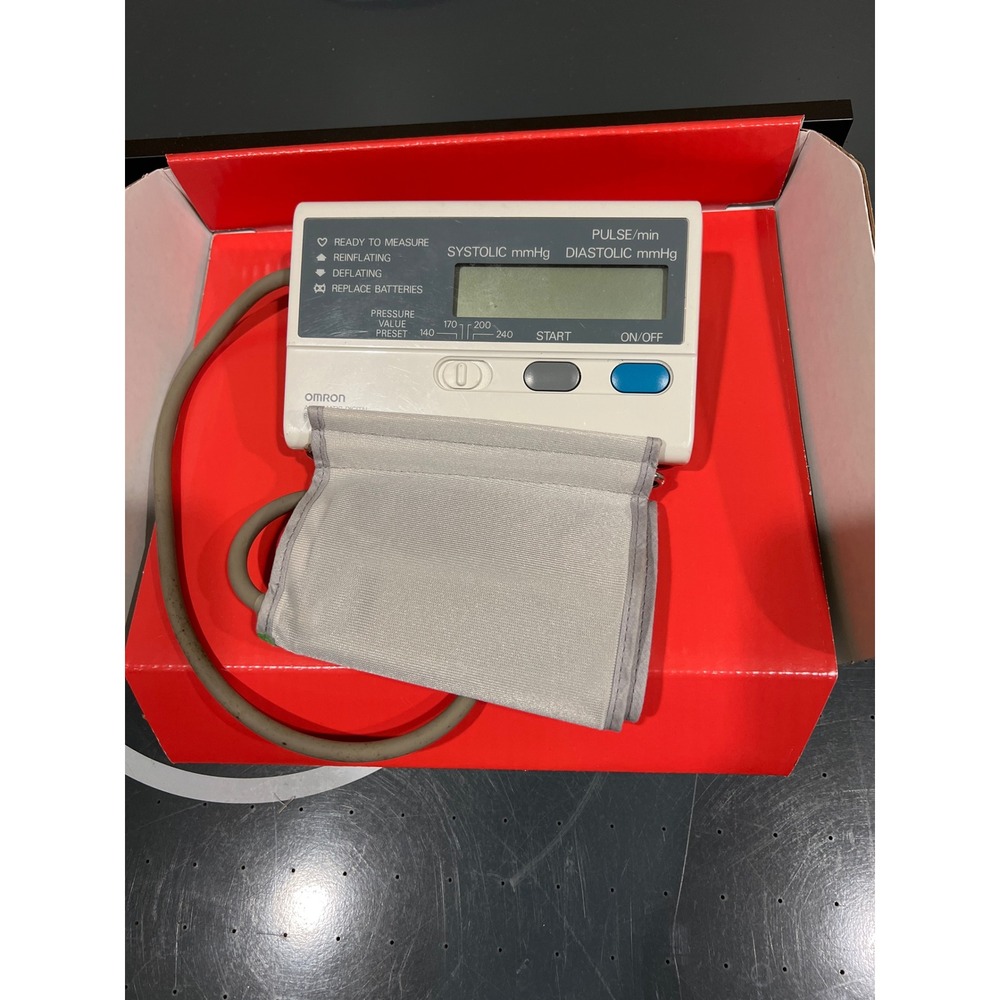 Omron Automatic Digital Blood Pressure Monitor HEM-725C Gray White Tabletop Unit